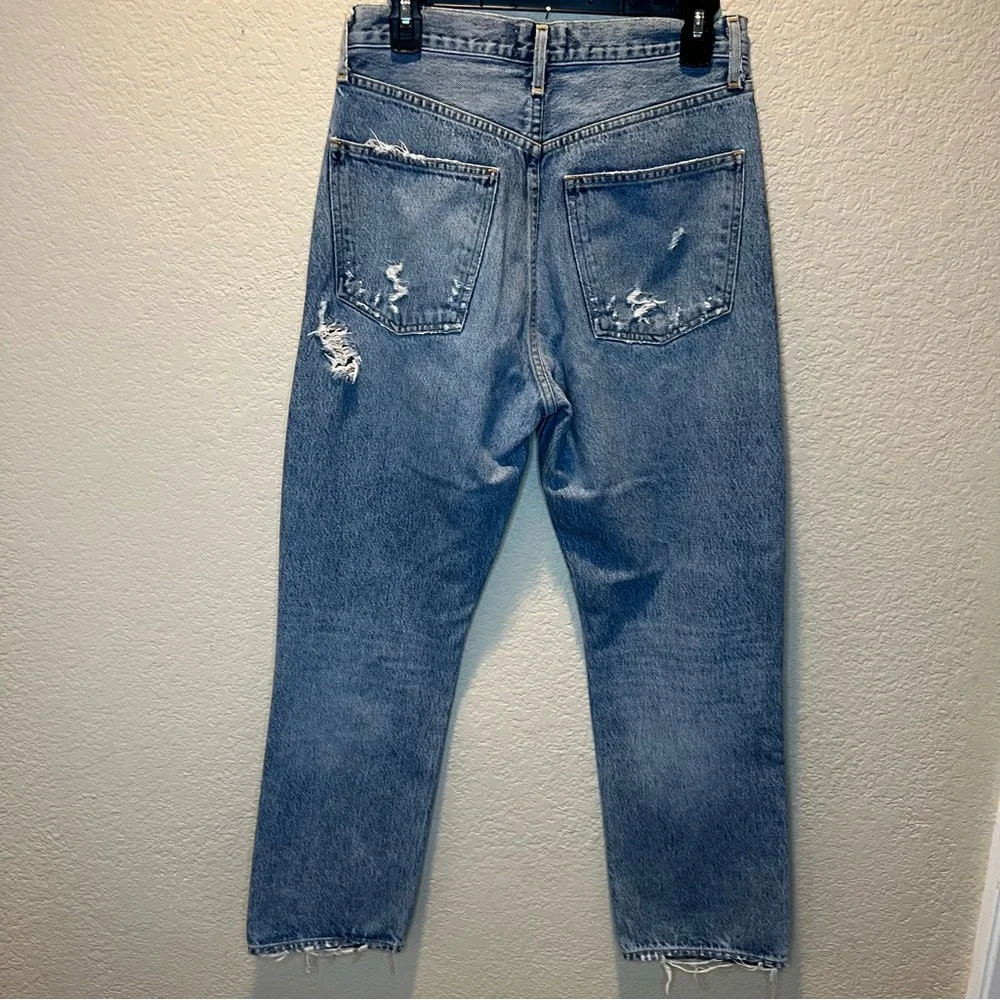 AGOLDE 90s Distressed Straight-Leg Blue Jeans High Rise Loose Fit Size 26 - Picture 16 of 16